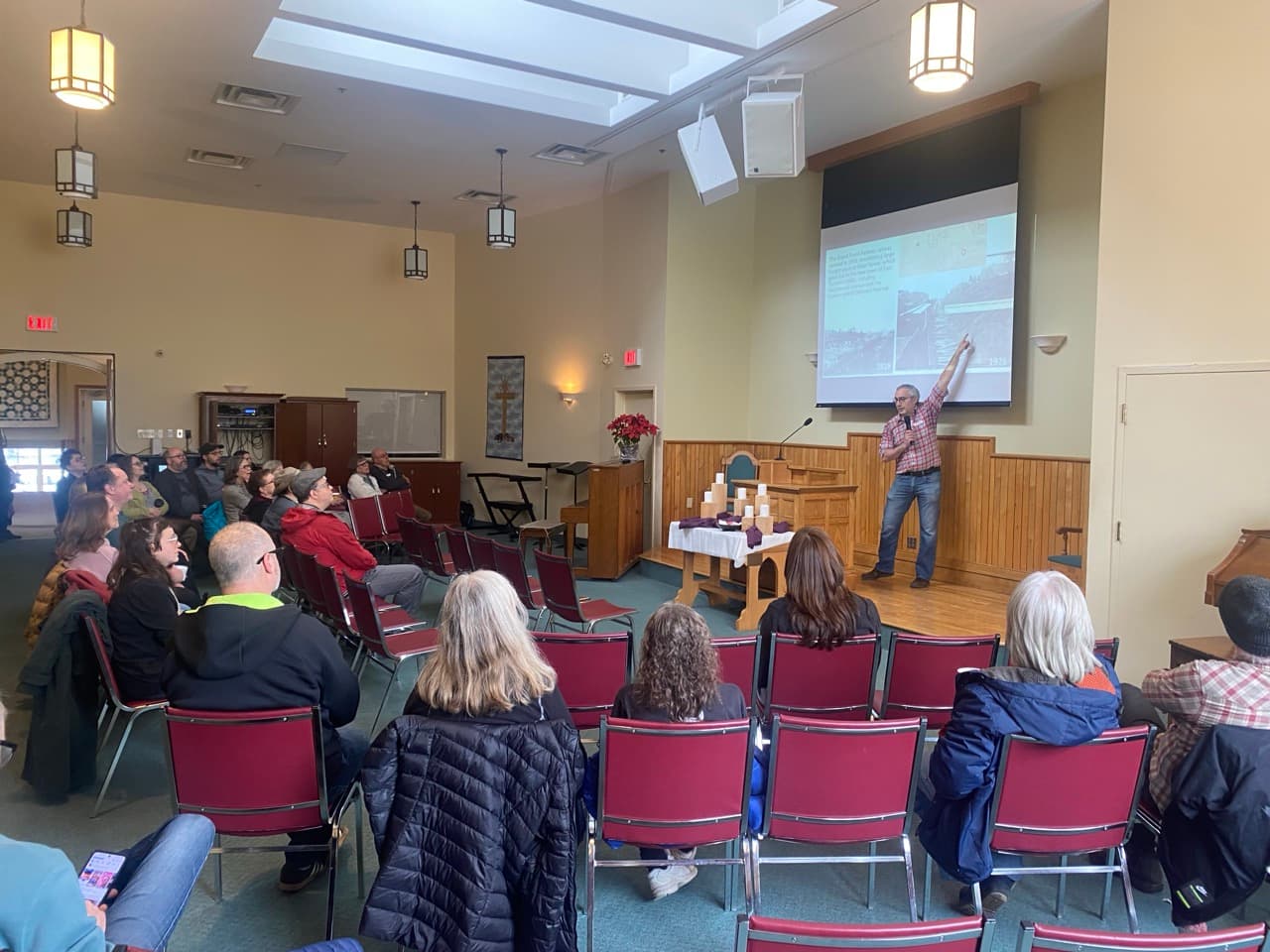 Neighbours gathering to discuss noise-smart railway protections